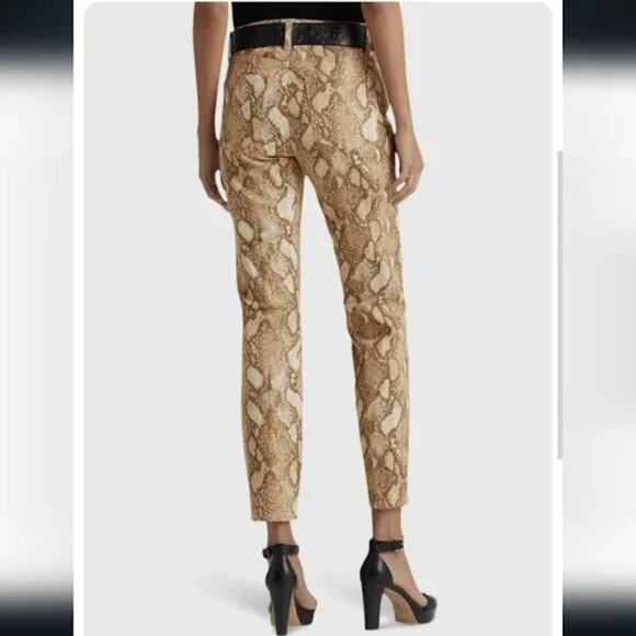 Lauren Ralph Lauren Jeans Women 8 High Rise Skinny Super Stretch Snake Print NWT - Picture 2 of 16
